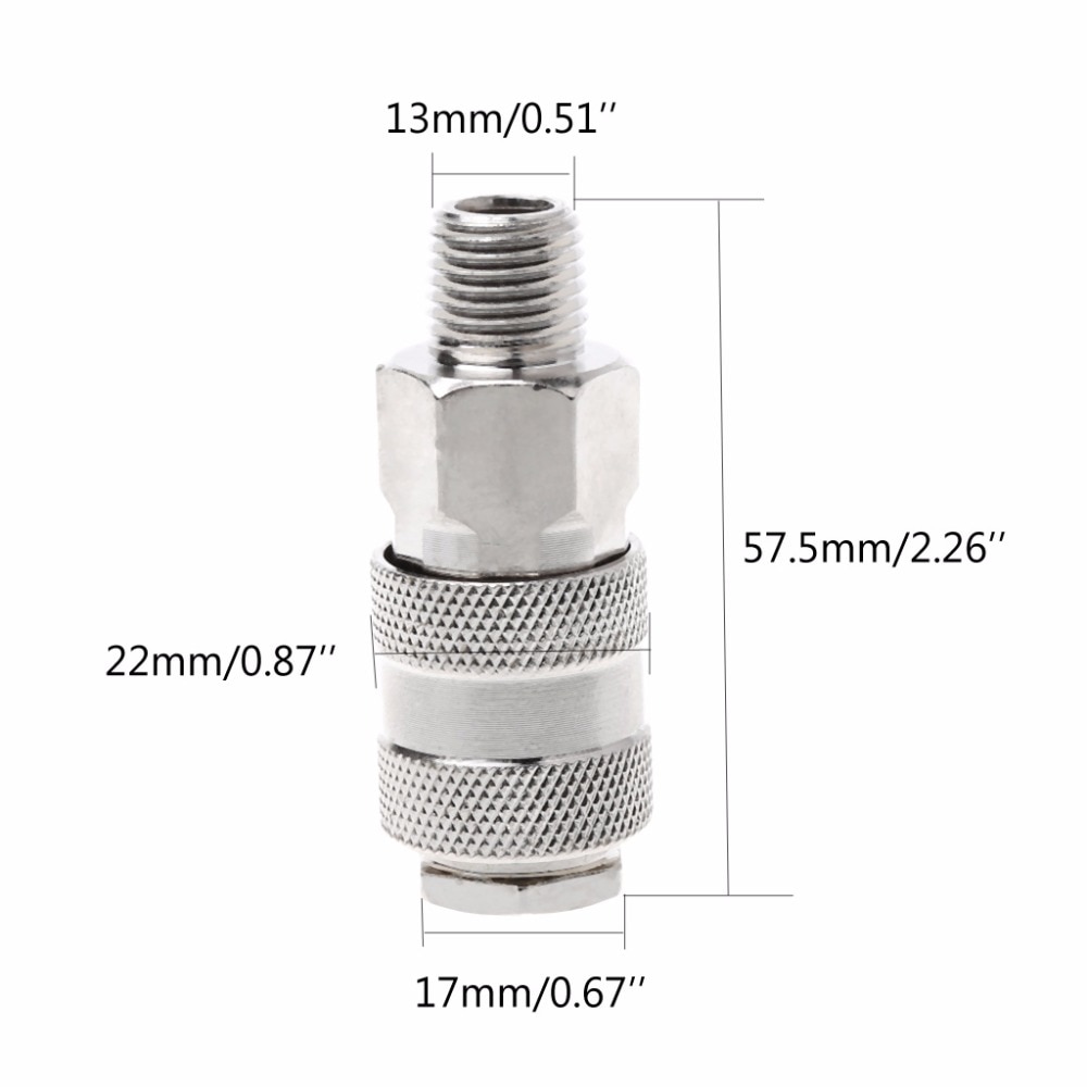 Conector de manguera de línea de aire Euro, conector hembra de liberación rápida de 1/4 pulgadas, BSP macho, 1 unidad