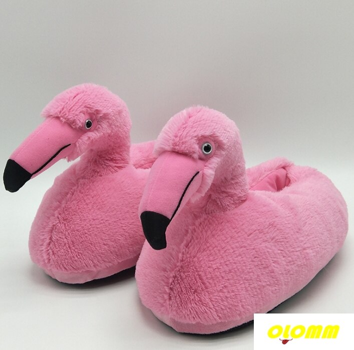 Vinter härliga hem tofflor chausson skor kvinnor flamingo tofflor pantuflas unicornio pantoufle femme varma bomullsskor  hy24: A / 5