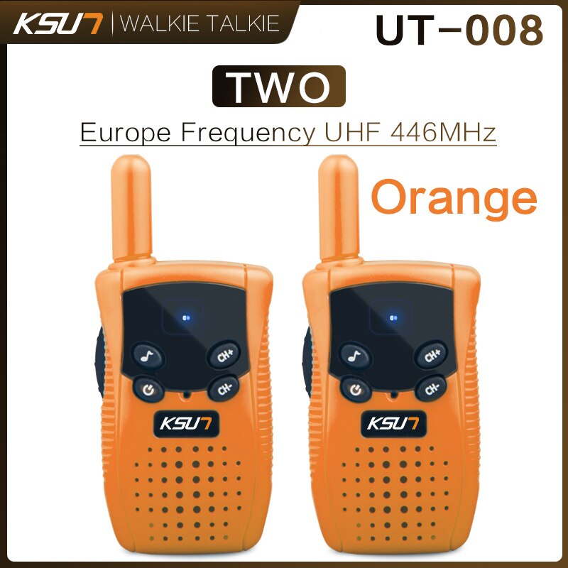 KSUN UT-008 Mini Walkie Talkie 2pcs Kids Radio 0.5W UHF Frequency Portable Radio Station Handheld Radio Christmas: Orange EU Frequency