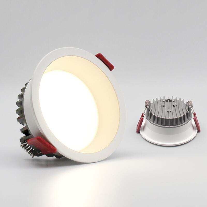 Freely adjustable tri-color temperature COB light 110V220V 9W 15Wdimmable home office store LED recessed ceiling light spotlight