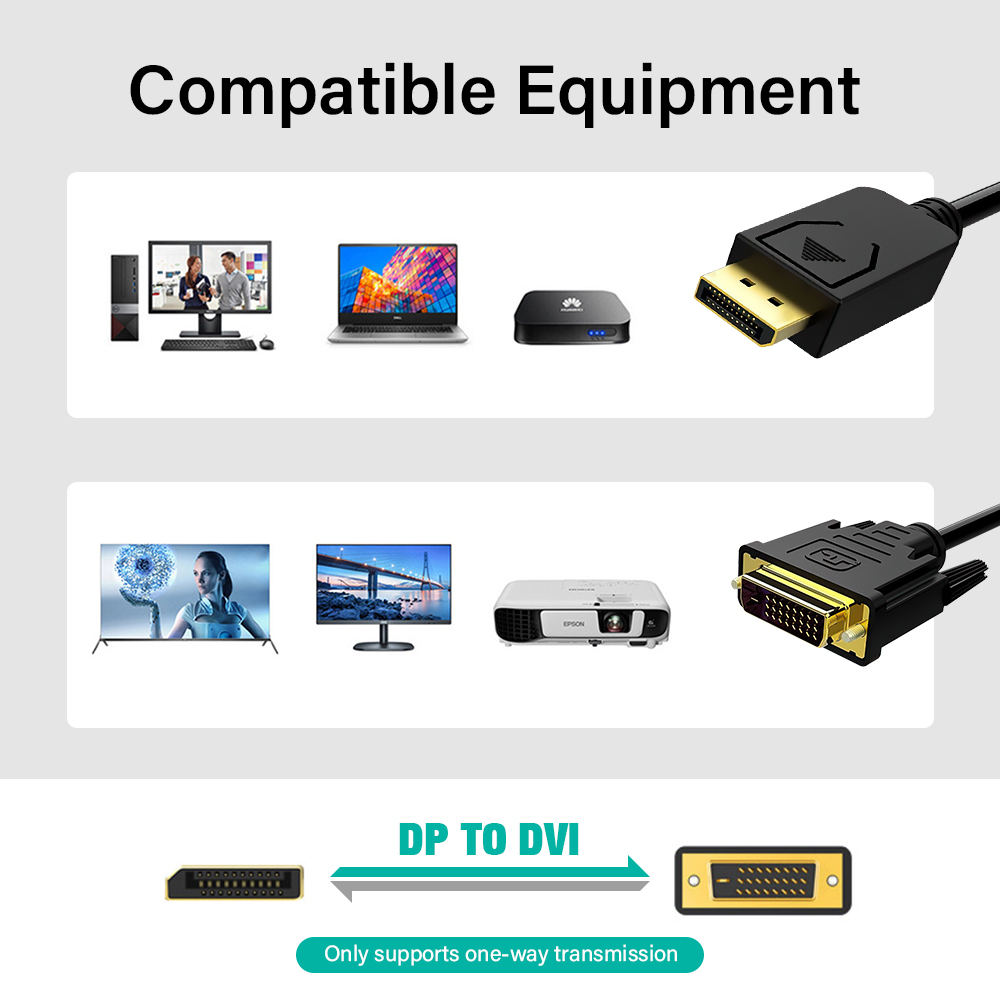 1.8m displayport-hdmi-kaapeli dp uros-uros vga dvi hdmi video-audiokaapeli 4k 1080p tietokoneeseen kannettavaan tietokoneeseen televisio projektori näyttö
