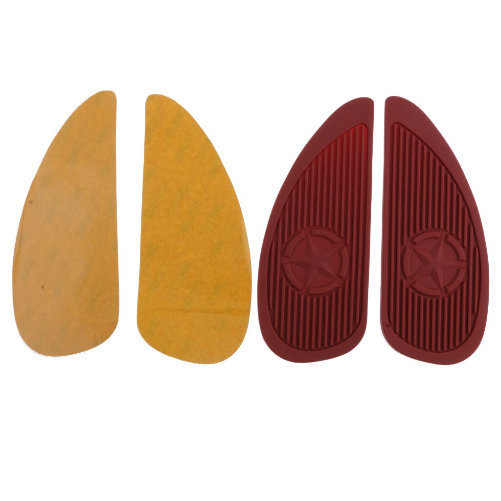 Motorbike Tank Traction Side Pads Gas Fuel Knee Grip Decal Brown Rubber
