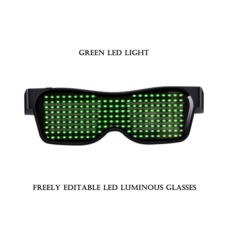 Magic Bluetooth LED Party Glasses APP Control Freely editable LED luminous glasses EMD DJ Electric Glow Party Supplies: green