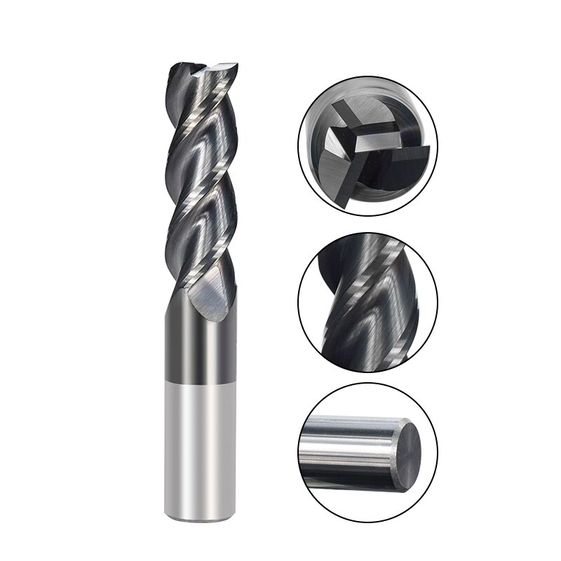 Xcan hårdmetall pinnfräs 1-12mm 3 räfflade änd fräs för aluminium koppar skärning super belagd cnc fräs fräs bit fräs