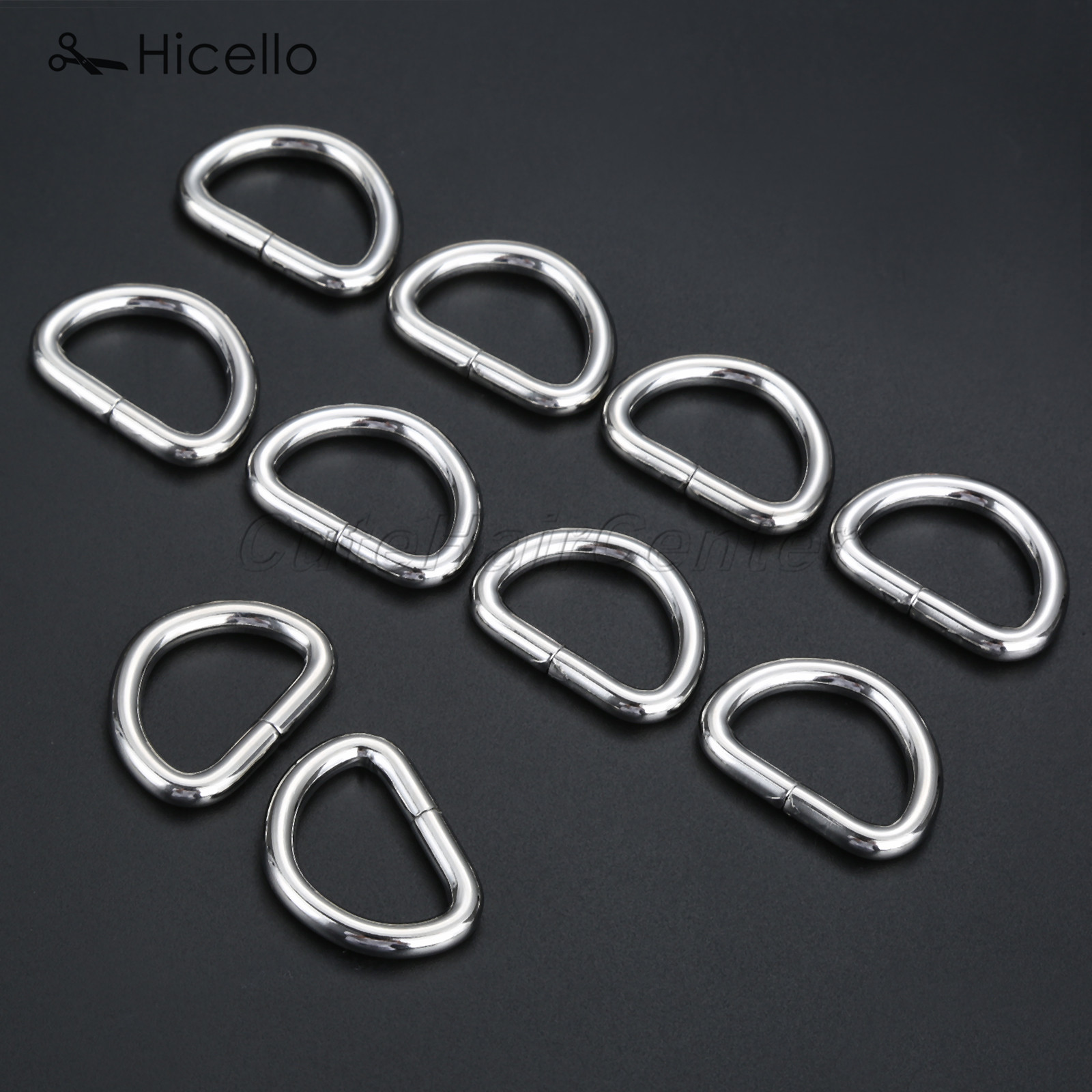 10pcs D Ring Metal Buckle Dee Clasp 20mm 25mm 38mm Gold Silver Black Bronze DIY Belt Strap Chain Luggage Leather Bag Hicello: Silve 25mm
