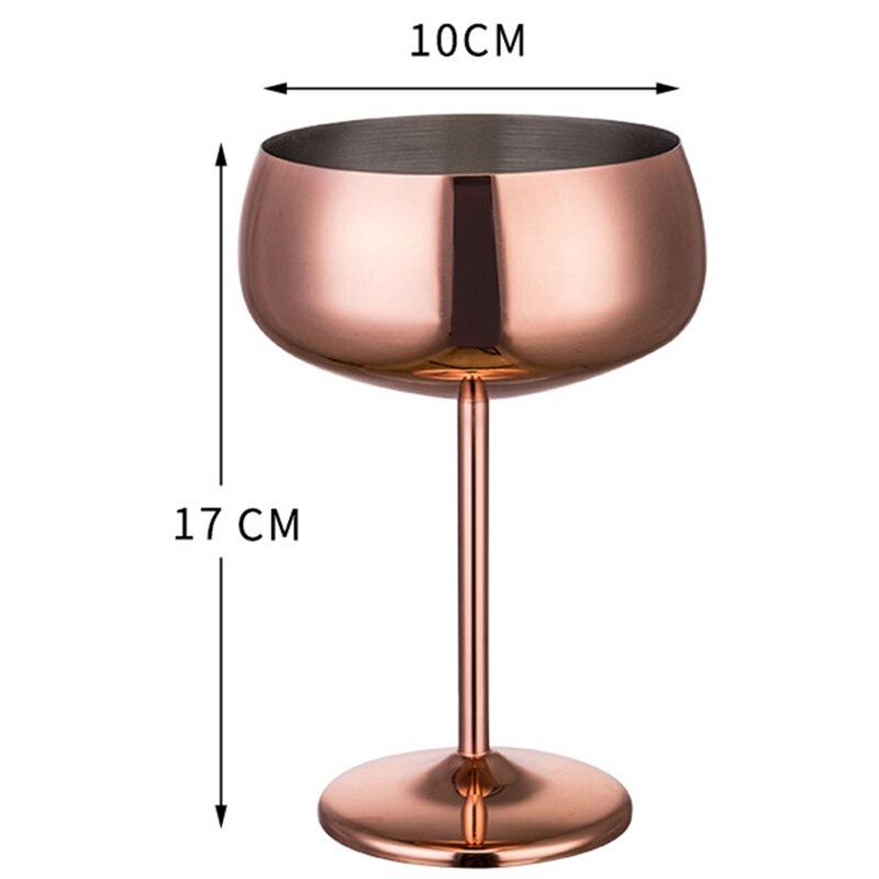 1 stk luksus 304 rustfrit stål cocktailglas cocktail juice drink champagne bæger fest barware køkkenredskaber rosa guld