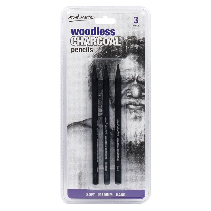 3 kvaliteter/sæt hårdt/medium/blødt træfrit kul blyantsæt skitse blyant tegneværktøj brevpapir til kunstmaling: Default Title