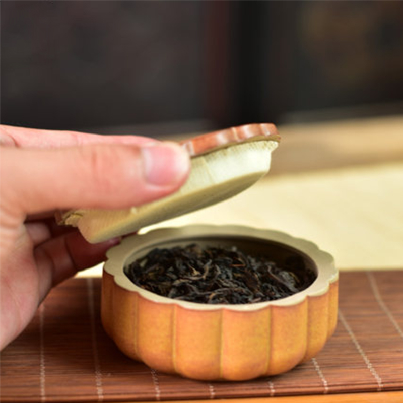 Mooncake tea caddy keraaminen matka kannettava sinetöity kattila pieni kivitavara säilytyspurkki teeastiasto teevarasto teecaddy