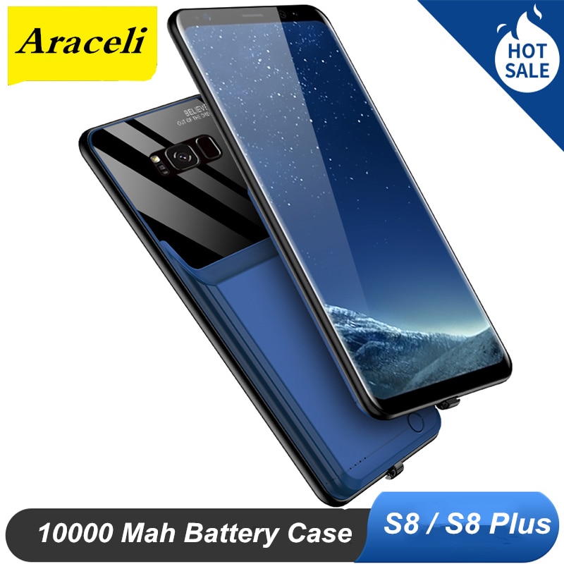 Araceli 10000 Mah robić Samsung galaktyka S8 S8 plus przypadku baterii inteligentny telefon stojak ładowarka przypadku banku zasilania S8 przypadku baterii