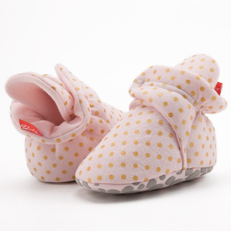 0-18m infantil do bebê meninas botas de neve inverno quente do bebê meninos sapatos de impressão berço de pelúcia tornozelo botas primeiro andando sapatos: QP / 7-12M