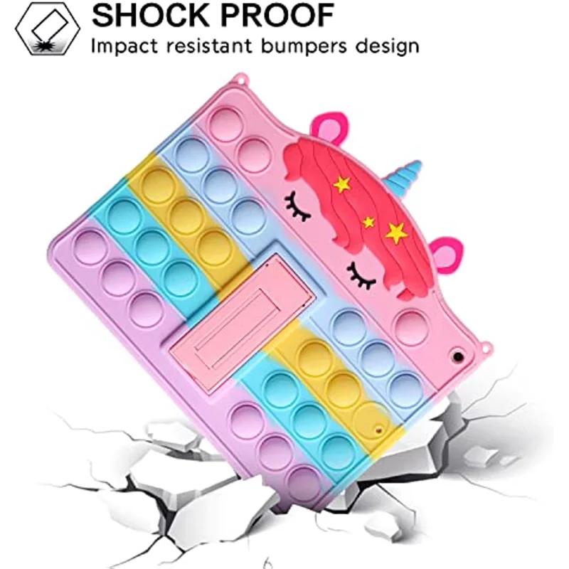 Funda para niños para iPad 9,7 5th 6th 7th 8th 9th 10,2 Pro 11 2024 Mini 6 Air 1 2 3 10,5 10,9 10th 2022 funda con soporte de silicona