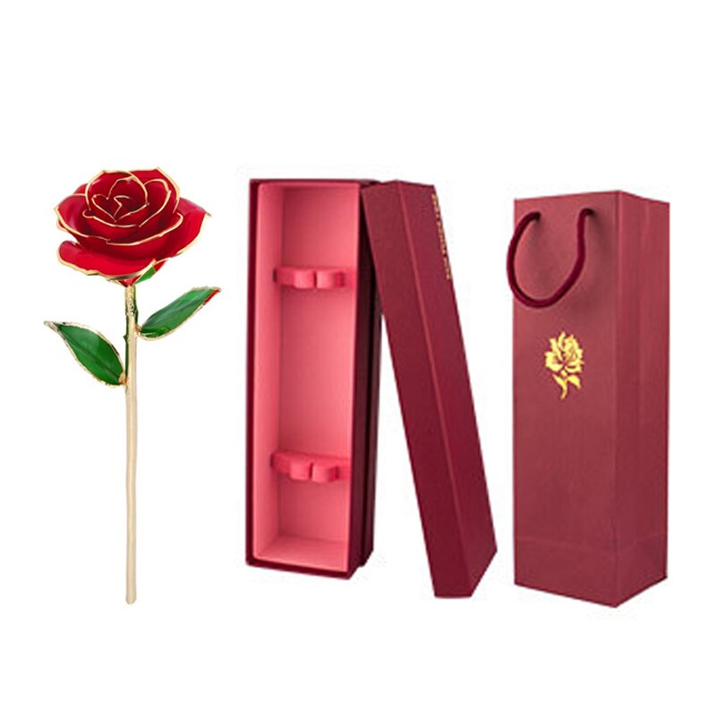 24k guldbelagte roser romantisk evig rose evig blomst med stativ bedst til valentinsdag mors dag bryllup  te889