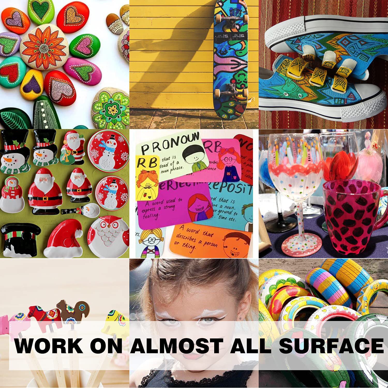 36 Color Sketching Markers, Acrylic Marker for Painting, Acrylic Paint Pen, Brush Art Marker for Fabric Canvas, Rock Painting