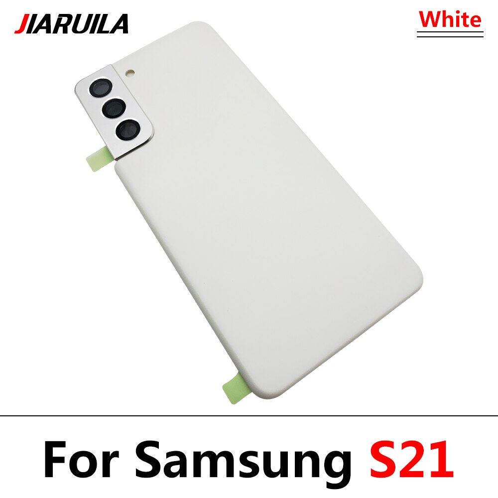 Terug Glas Vervanging Voor Samsung S21 Ultra Batterij Cover Achterdeur Behuizing Case Met Lijm Sticker Voor Samsung S21 Plus: S21 White