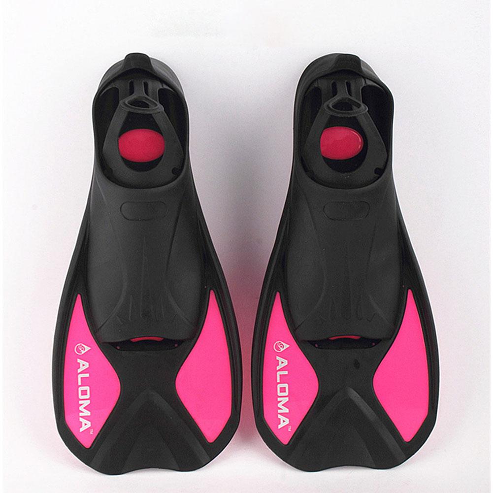 1 pair Diving Flippers Swimming Duck Web Diving Flippers Swimming Accessories: Rose red / XS