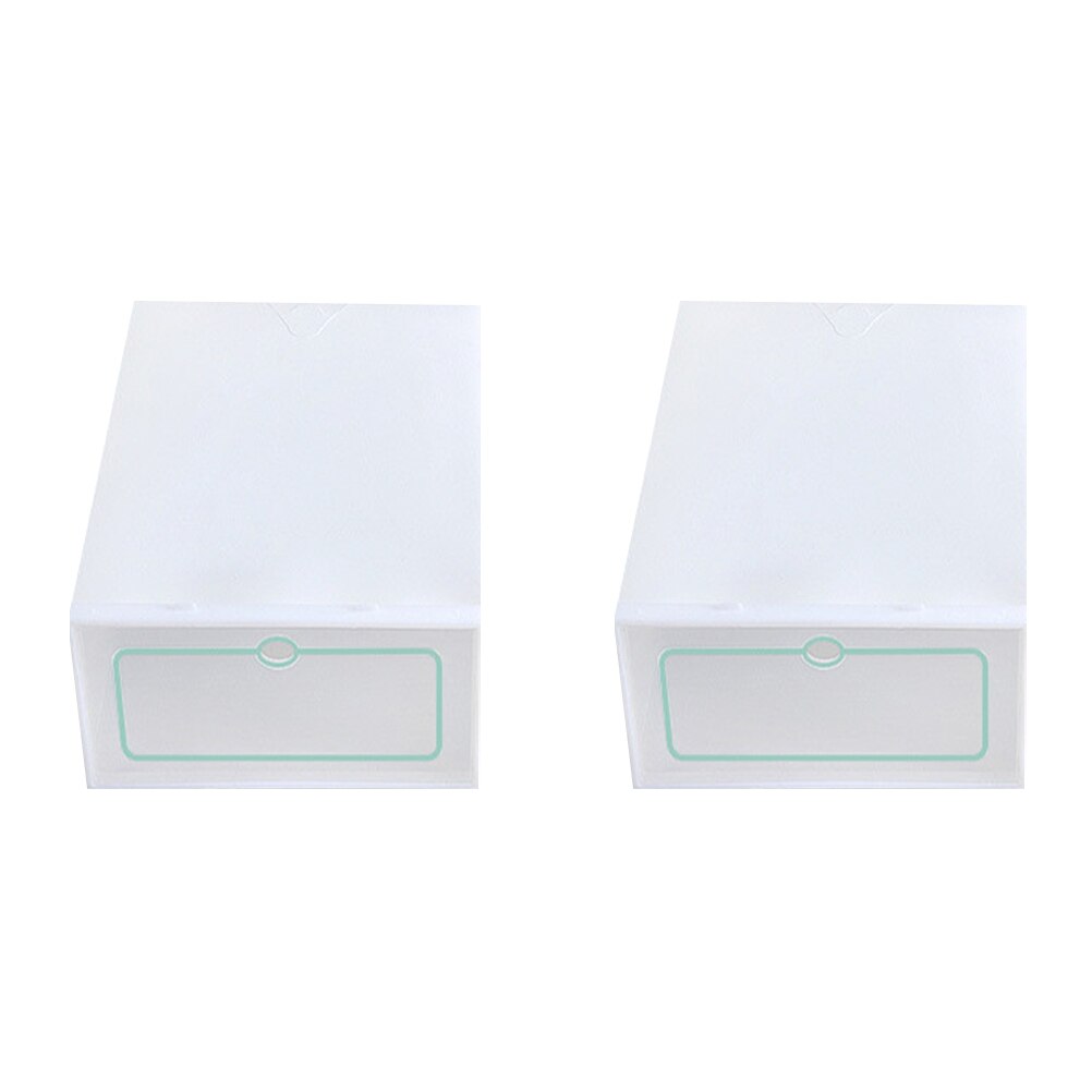 2/6pcs Flip Shoes Box Thickened Drawer Case Plastic Shoe Boxes Stackable Box Shoe Organizer Shoebox storage Shoe rack: 2pcs Size L