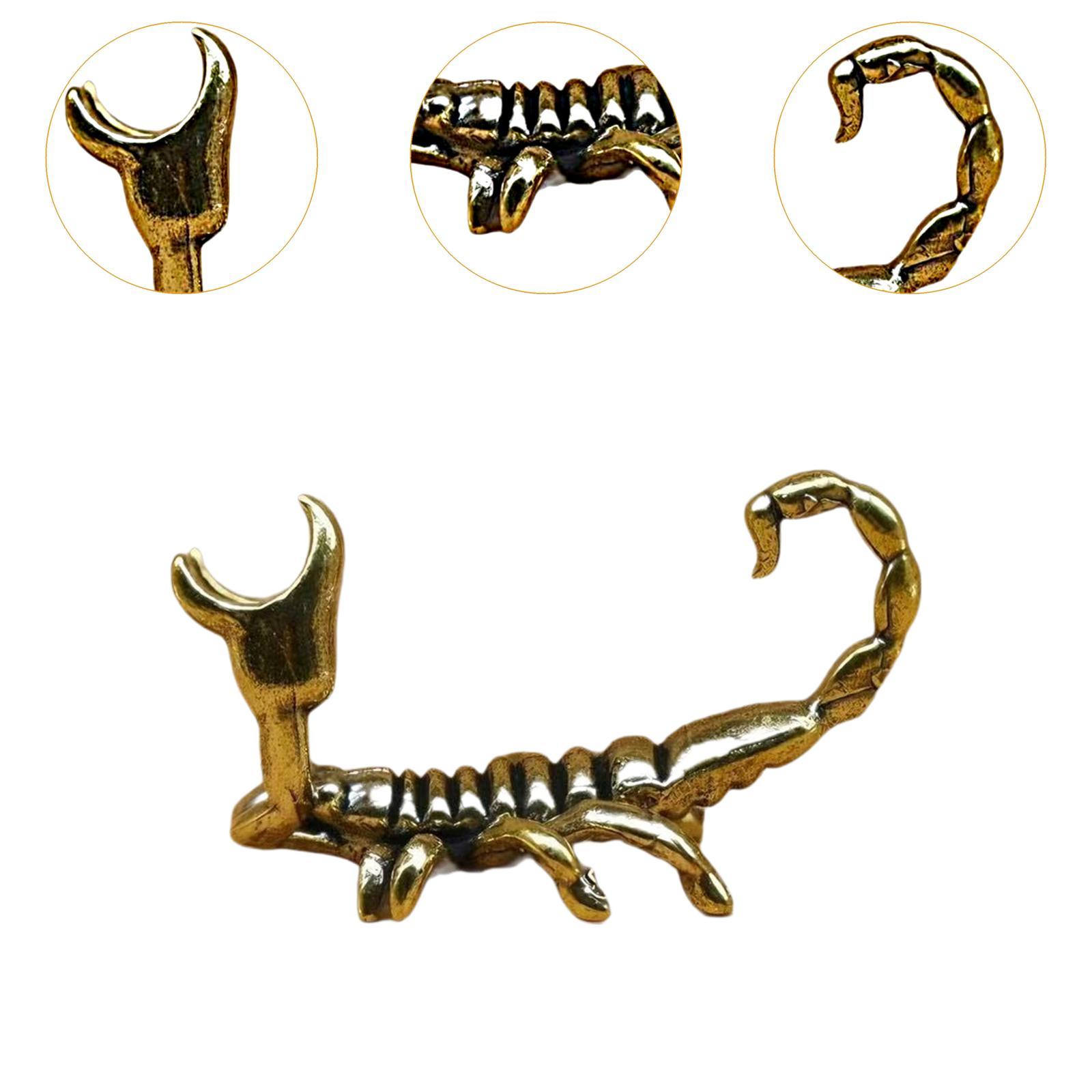 Pennhållare dekor miniatyr framåtböjd svans heminredning skrivbordstillbehör skrivbord modern kontor mässing skorpionfigur