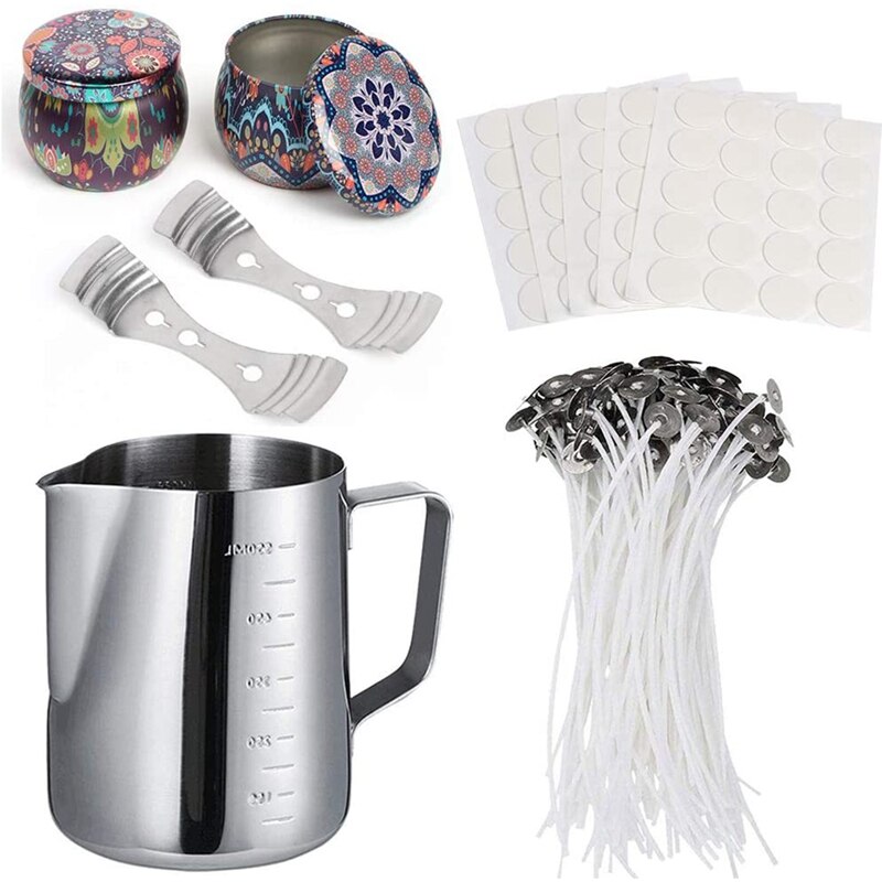 Candle Making Kit Supplies,DIY Candles Craft Tools,Includ Candle Box,Candle Wicks,Wick Holder,Dots Wick Double Stickers