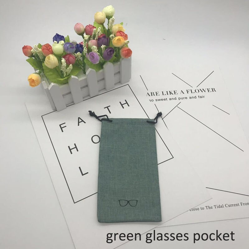 Frisse stijl brillenkoker leesbrillen accessoires draagbare zonnebrillendoos brillen beschermhoes harde brillenzak retro: Groene bril zak