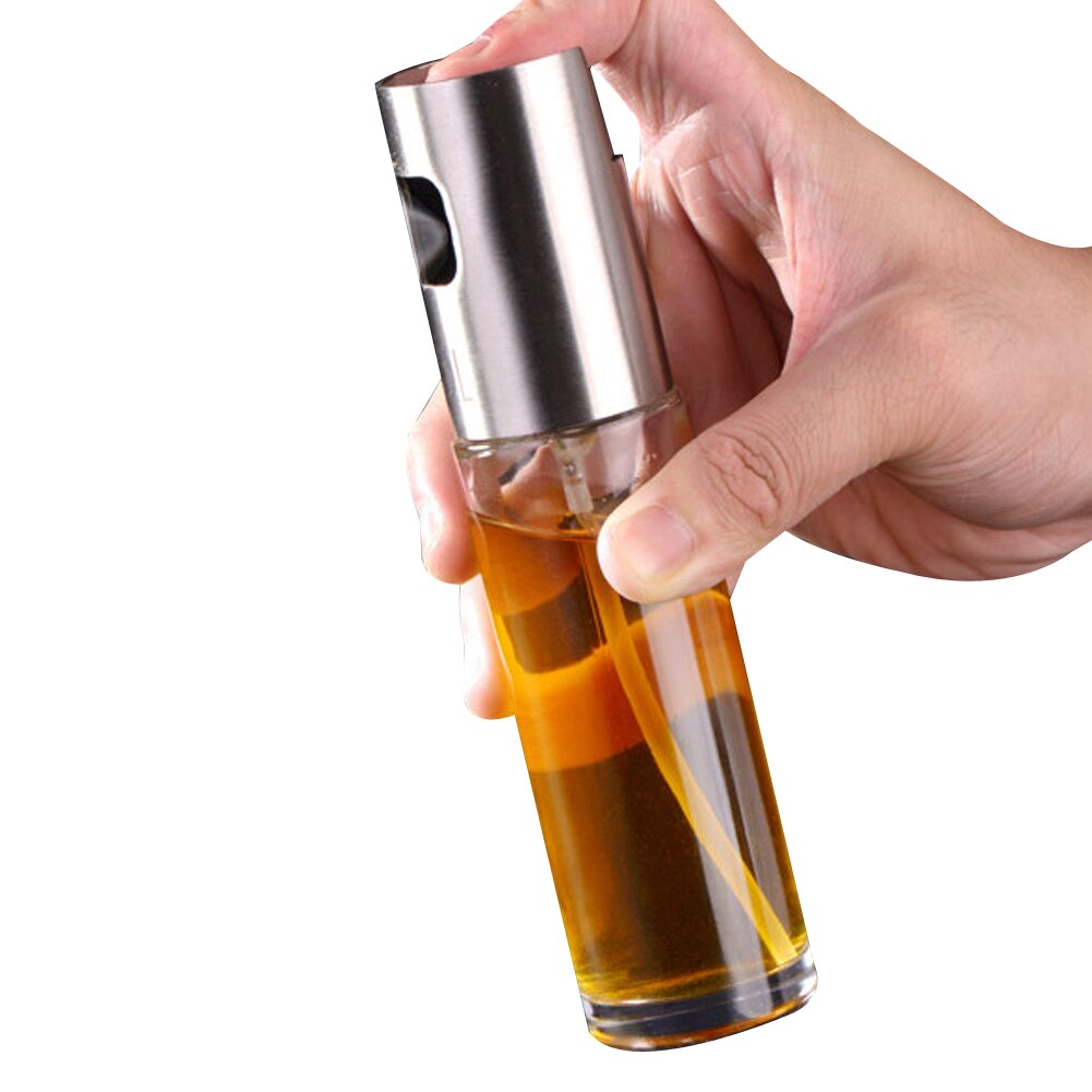 Olive Oil Sprayer Dispenser Bottle Sets Premium Lead-Free Glass Stainless Steel Oil Vinegar Soy Sauce Spray for Cooking BBQ