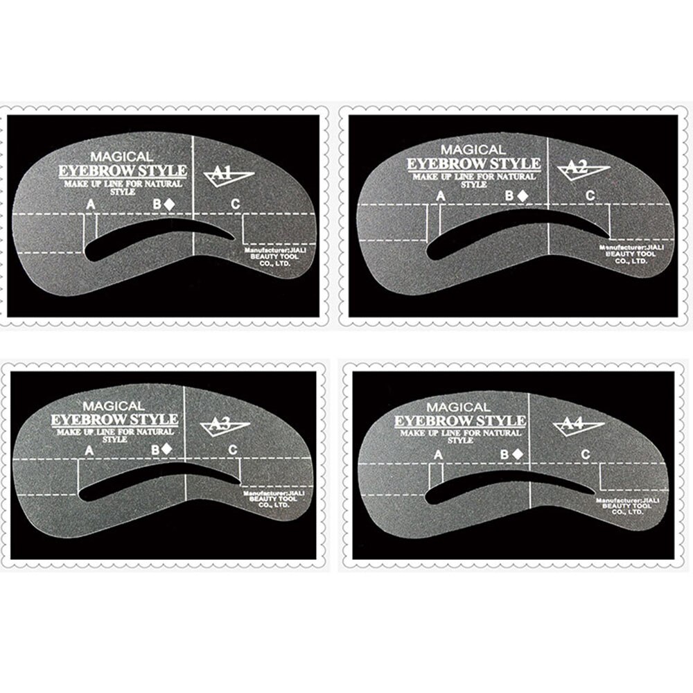 24 Pcs Pro Reusable Eyebrow Stencil Set Eye Brow DIY Drawing Guide Styling Shaping Grooming Template Card Easy Makeup Beauty Kit