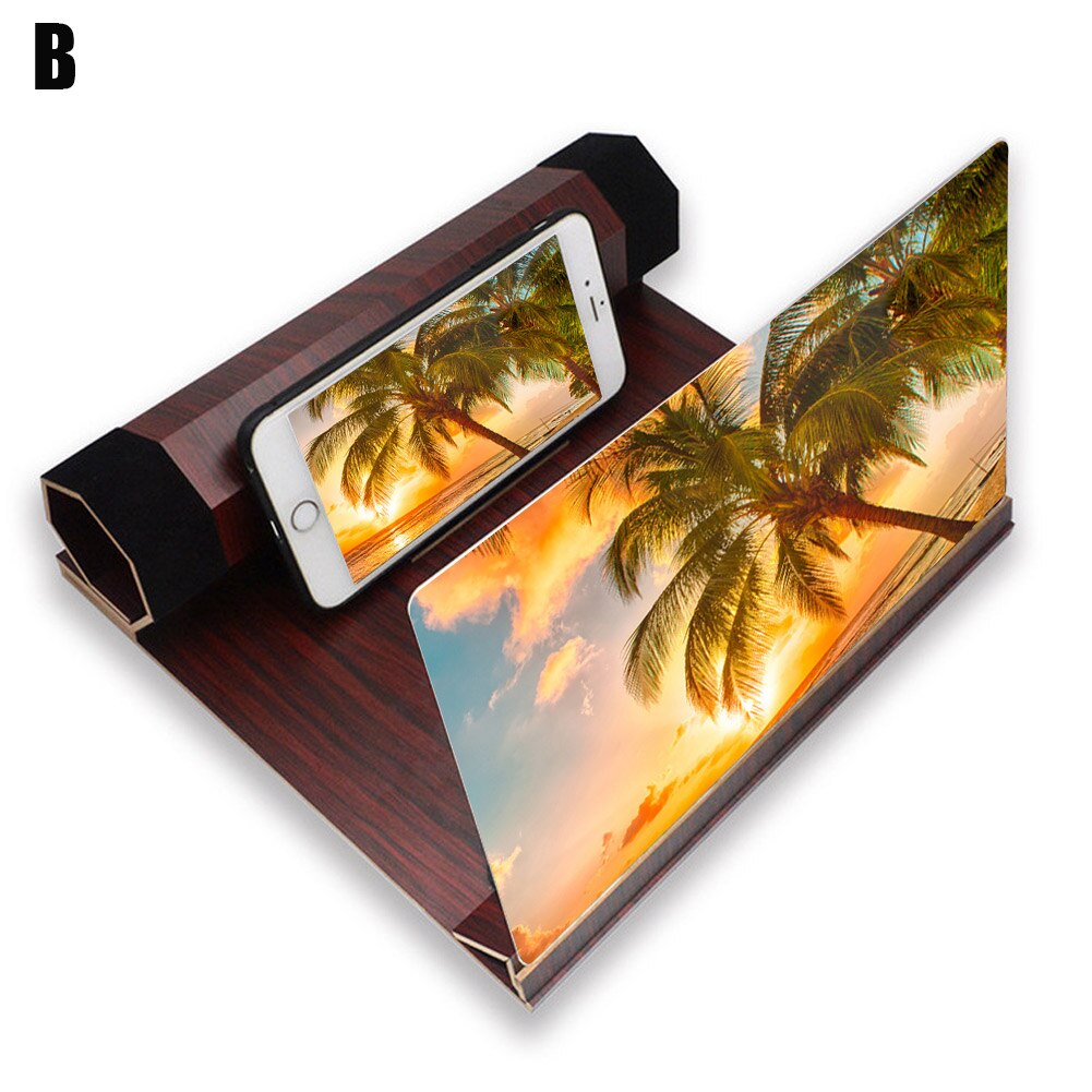 12Inch HD Screen Magnifier Wood Grain Foldable Phone Screen for Watching Movie Videos JLRL88: b
