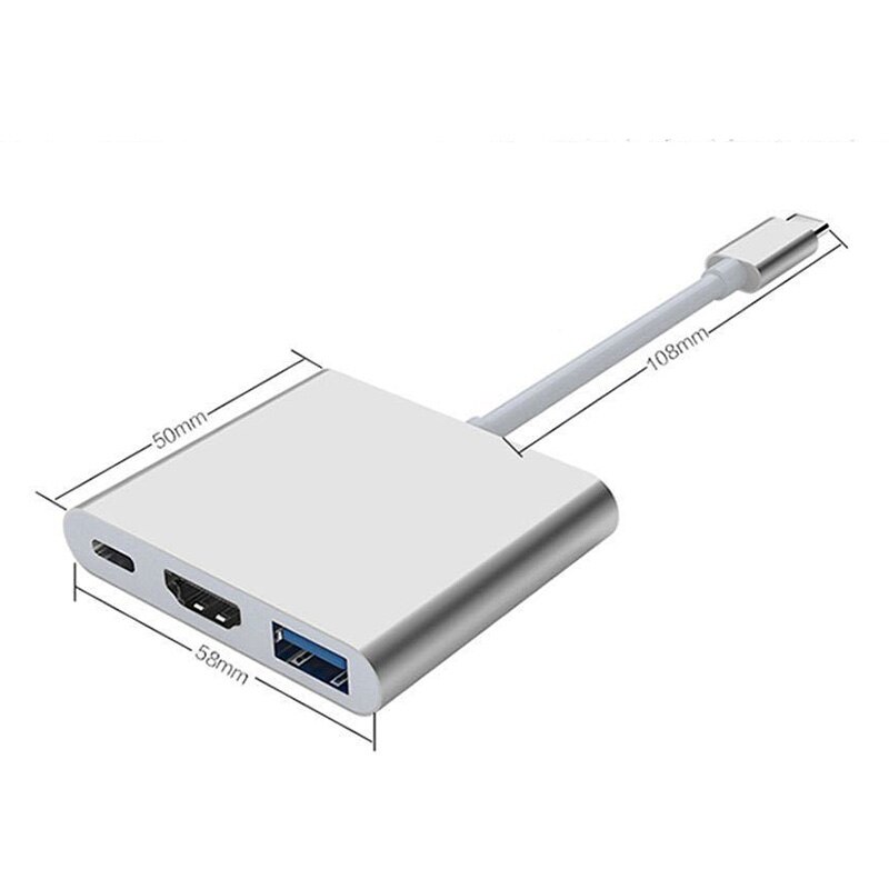 3 In 1 Muti-Poorten Usb 3.1 Type C Naar Hdmi Usb 3... – Grandado