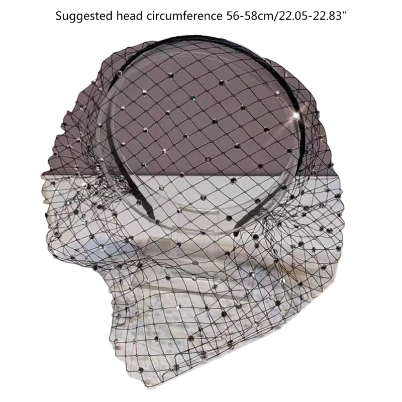 Diademas velo caladas misteriosas y sexis para mujer, diademas decorativas malla para cara, aros para para para