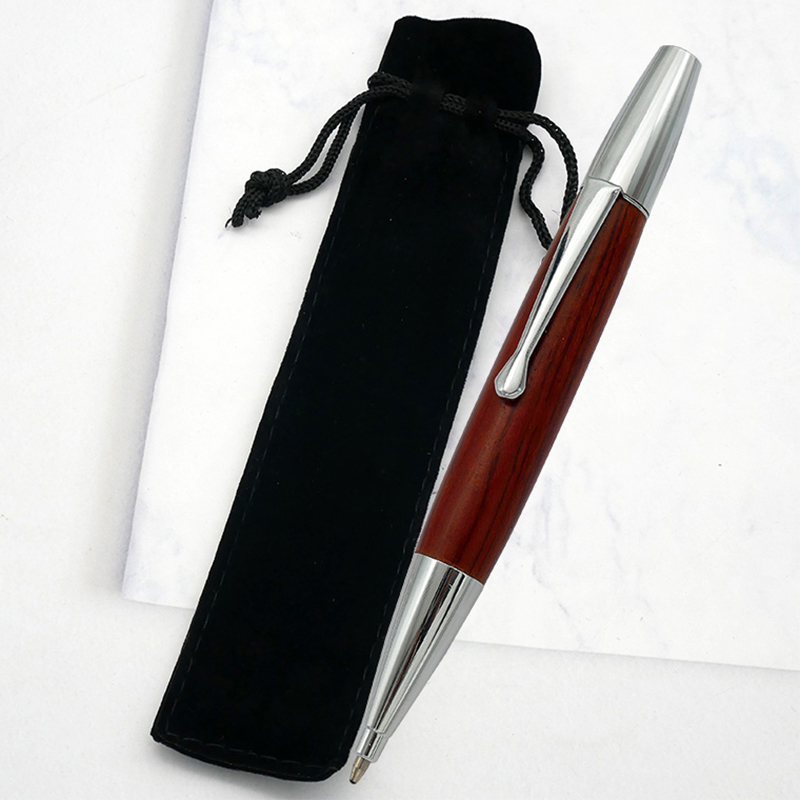 Wancher stylo à bille en bois massif rouge classique rétro métal signature neutre