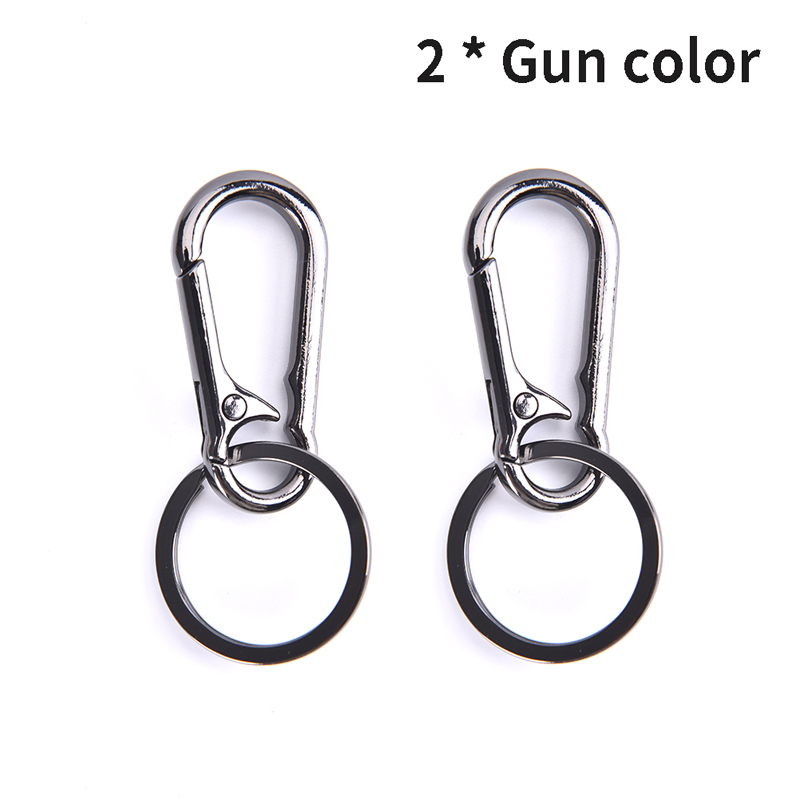 2pcs Stainless Steel Keychain Buckle Anti-lost Waist Belt Clip Keyring Buckles Carabiner Keychains Outdoor Climbing Sports Tools