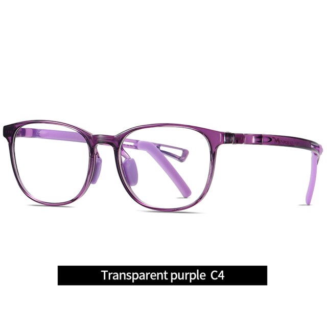 5111 Child Glasses Frame for Boys and Girls Kids Eyeglasses Frame Flexible Eyewear for Protection and Vision Correction: transparent purple