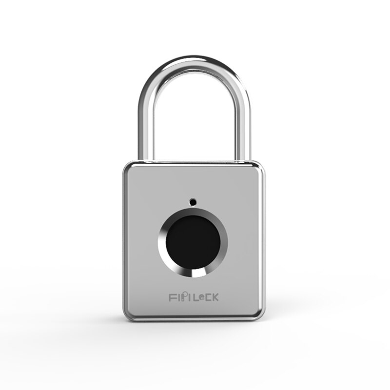 Fipilock Mini Oplaadbare Smart Lock Keyless Vingerafdruk Hangslot Anti-Diefstal Beveiliging Leuke Hangslot Deur Bagage Lock Kleine Doos: Silver
