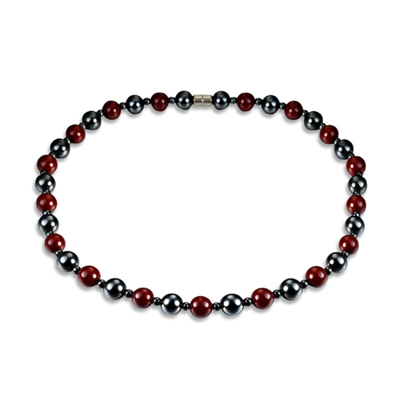 Collana di ematite Con La Terapia Magnetica Nero Rosso per La Salute Delle Donne Degli Uomini Dei Monili Perline