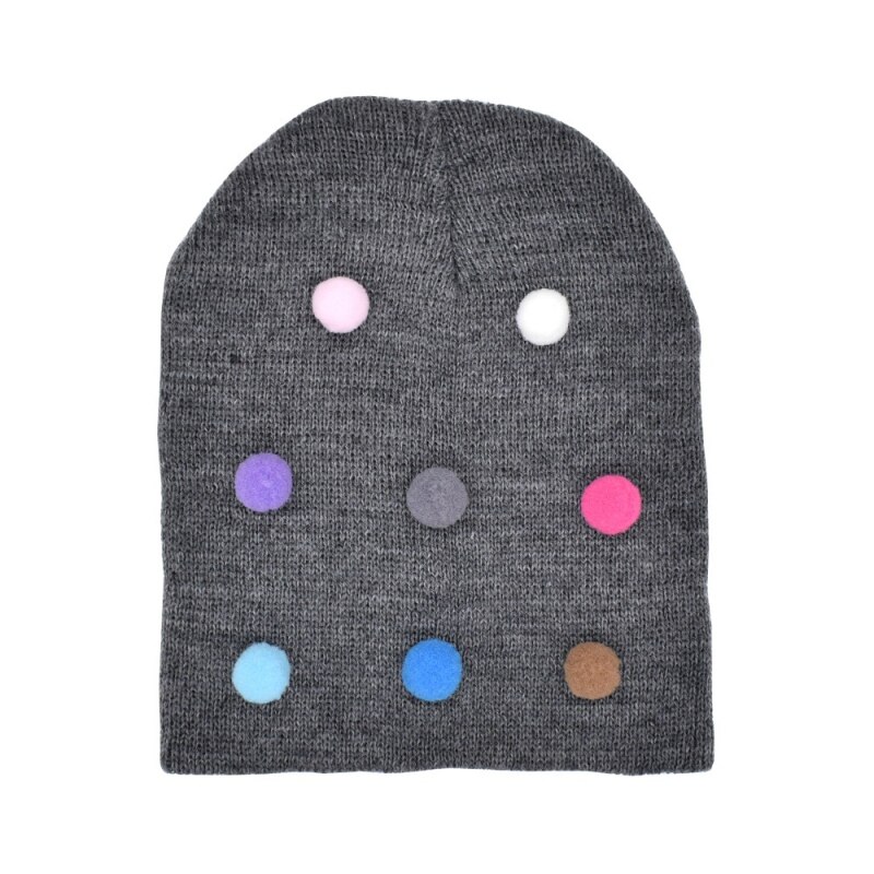 Babymutsje gebreid goede elastische muts pompon lente herfst gebreide warme muts jongen meisje unisex met kleurrijke kleverige ballen