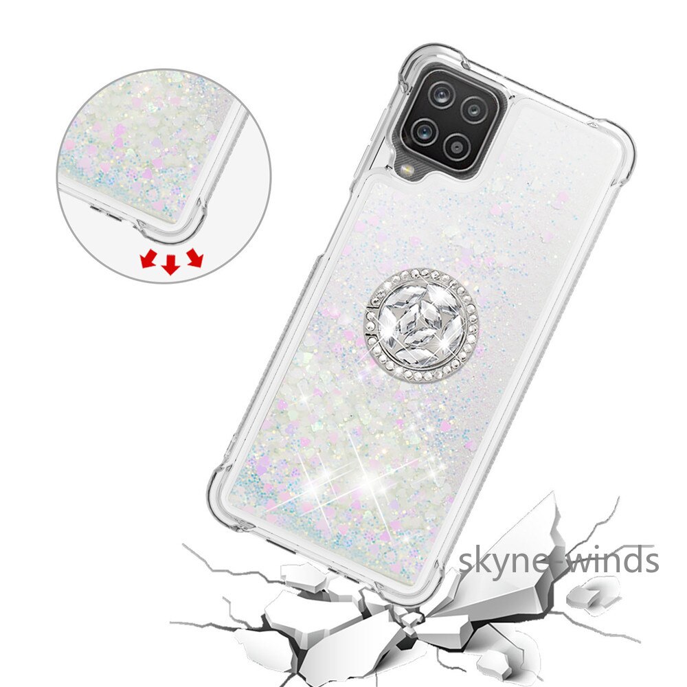 For Samsung Galaxy A 12 A12 A32 5G A52 4G 5G A72 4G 5G rhinestone ring buckle Anti-collision quicksand case cover coque casing