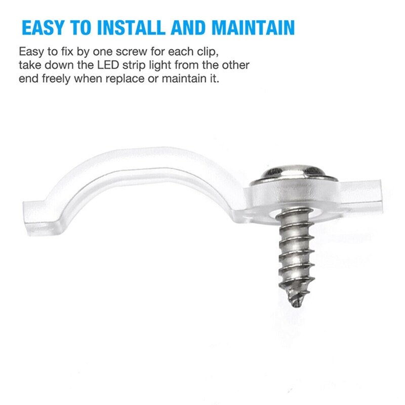 100x Een-Side Bevestiging Clips Led Strip Licht Montagebeugels Enkele Schroef
