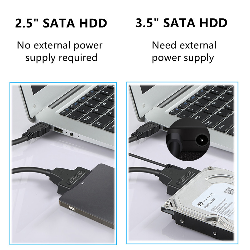 USB 3.0 naar SATA Adapter Kabel voor 3.5/2.5 Inch SSD HDD SATA III Harde Schijf Schijf Ondersteuning UASP Compatibel met USB 1.1/2.0/3.0