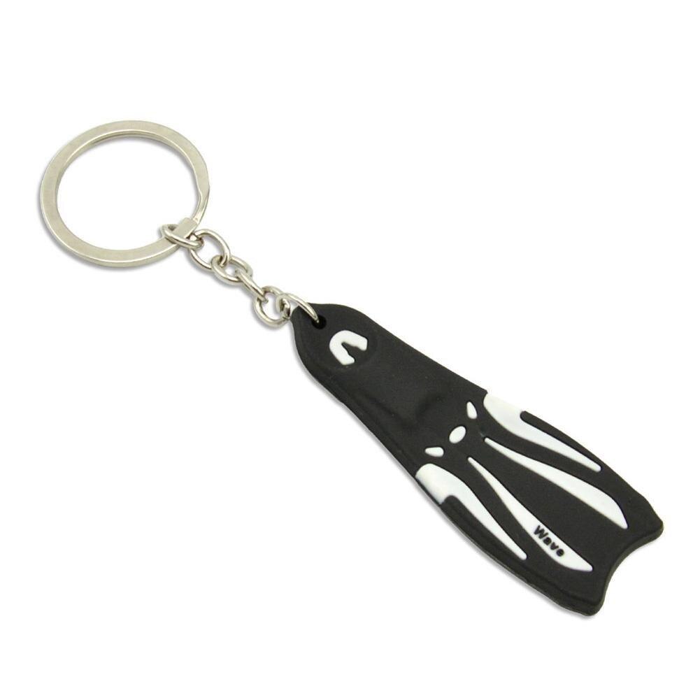 Llavero con aletas de buceo, soporte de acero de silicona para barco, Kayak, surf, navegación, accesorios de buceo: white