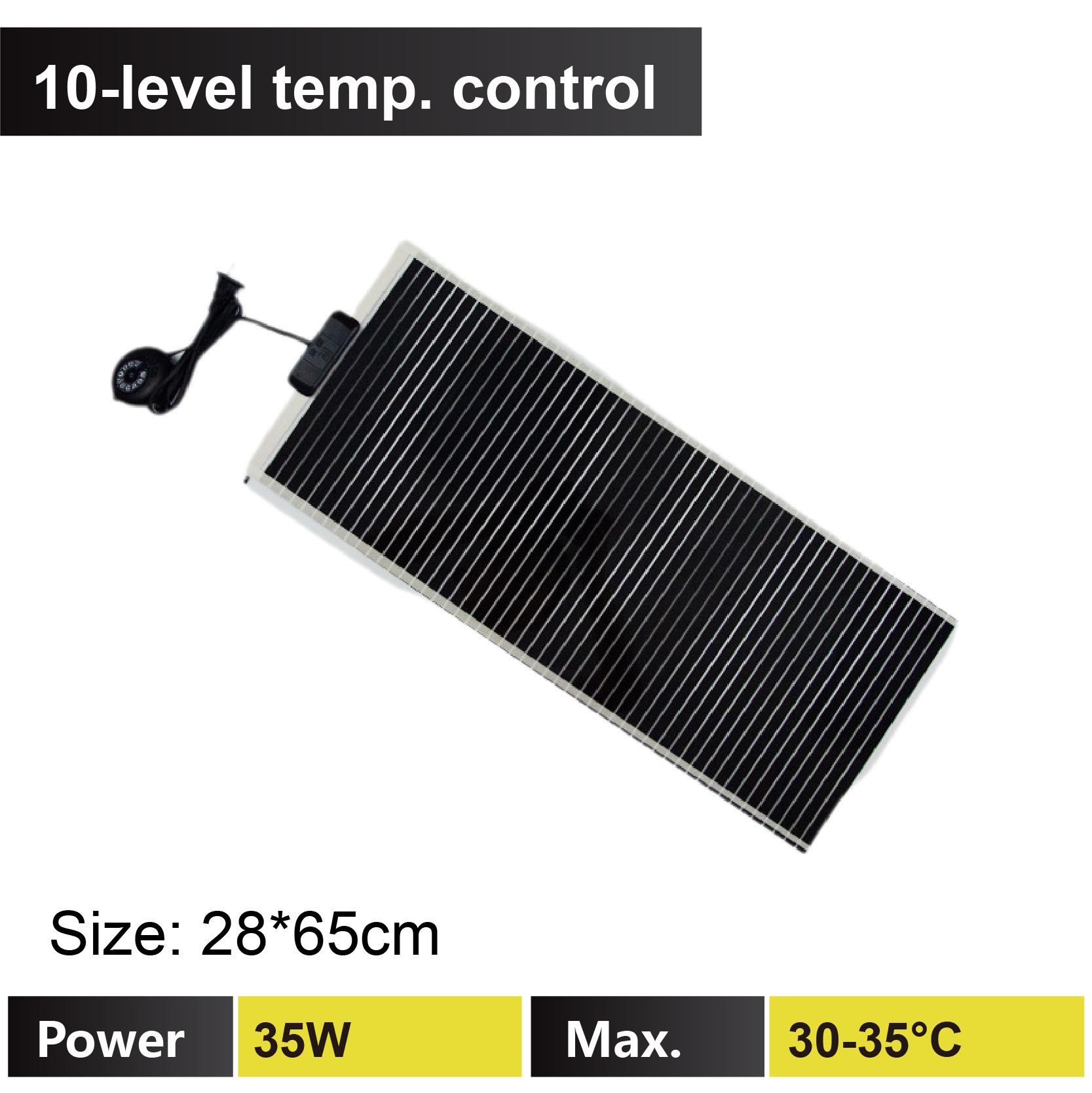 Reptile Heating Pad 5-78W 3-Level Adjustable Heat Mat for Gecko Turtle Frog Spider Terrarium Waterproof Under Tank Heater