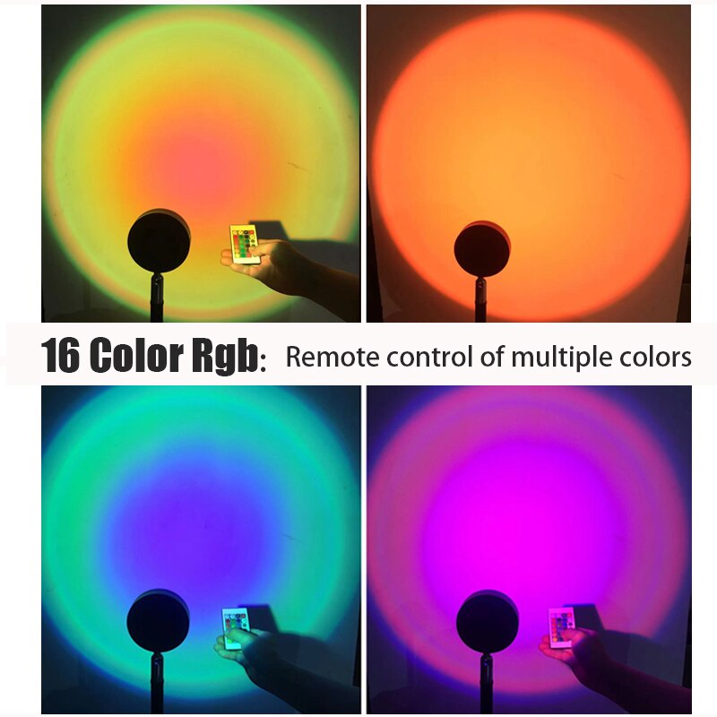 Applique murale à Led avec projecteur de couleur arc-en-ciel et USB, luminaire décoratif d'intérieur, idéal pour un salon ou une chambre à coucher: 16 Color RGB