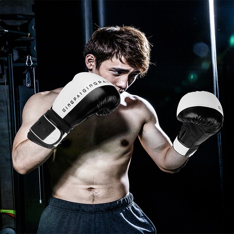 Bokshandschoenen voor heren zwarte vechtsport mma bokshandschoenen dikker muay thai sanda training volwassenen kinderen boksuitrusting 6-12oz