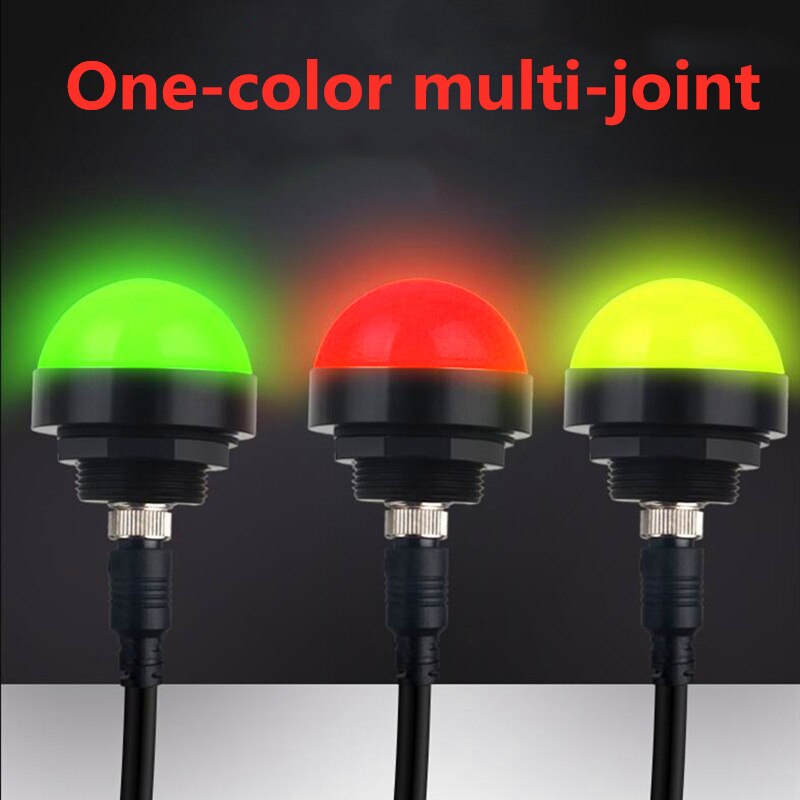 MINI luz LED de advertencia, 3W, 24V, impermeable, a prueba de polvo, máquinas industriales, Tricolor, hemisphererial, indicador de alarma de Metal, lámpara de fallo
