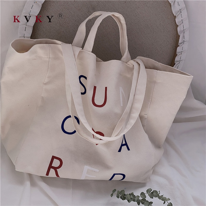 Casual Canvas Bag Cute Girl Japanese Environmental Protection Bag Harajuku Chic Student Large Capacity Shoulder Bag Shopper