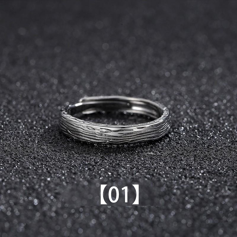 1 pz 9 stile nuovo in rame geometria Vintage ▾ anello colore argento per uomo donna unisex dichiarazione apertura regolabile gioielli Anillo: bianca