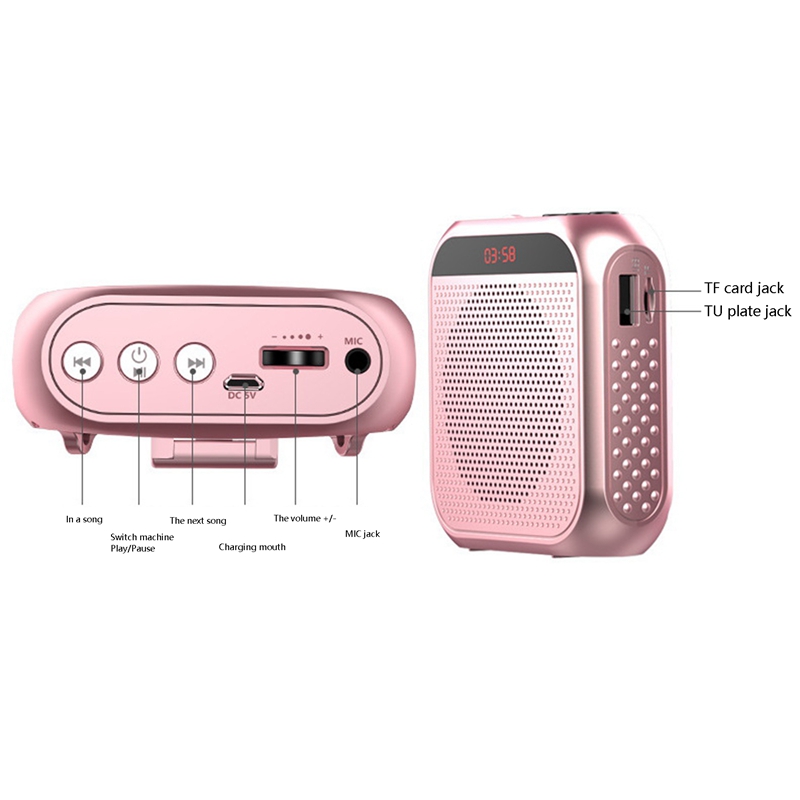 Multifunctional Loudspeaker Head Worn Microphone for Teachers to Teach Outdoor Tour Guide Portable Loudspeaker