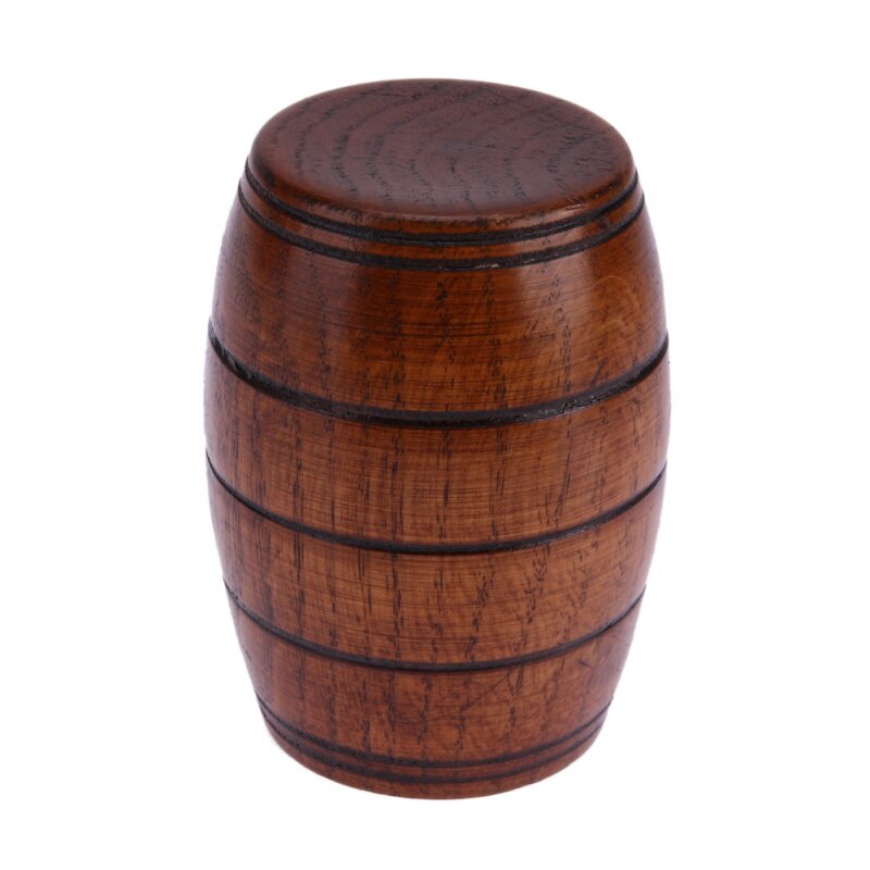 Handmade Wood Cup Wine Barrel Shape Wooden Cup Natural Solid Wood Wooden Tea Cup Wine Mug.
