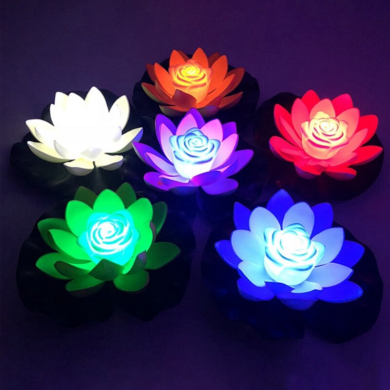 Led Lotus Bloem Lampen Drijvende Op Water Zwembad Tuin Decoratie Licht Tuin Tank Vijver Decoratie