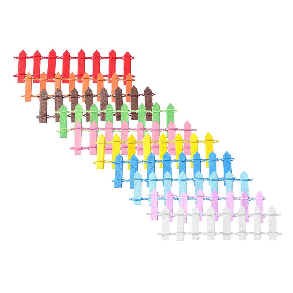 10pcs Mini Wood Micro Landscape Fence Miniature Fence DIY Mini House Fairy Garden Micro Plant Decoration Bonsai Ornament(Mixed