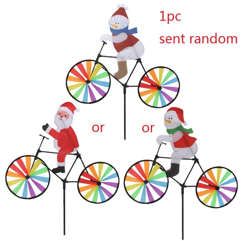 3D duży święty mikołaj na rowerze wiatraczek wiatraczek bąk dziedziniec wystrój ogrodu Y4UD