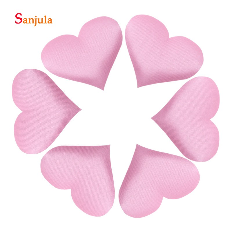 Pétalos de rosa en forma de corazón de 5x5 cm, decoraciones para boda, lote de 50 unidades, románticas flores artificiales para , pétalos de flores para boda RS06: Rosa